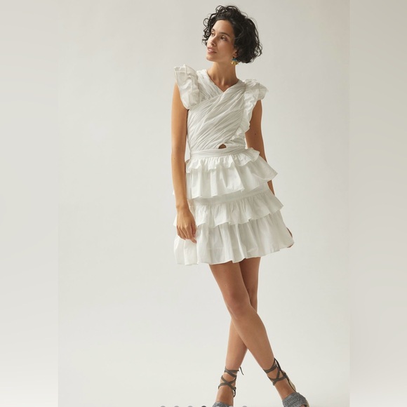 Ruffled halter Mini Dress. NWT! Size L. - Picture 5 of 12